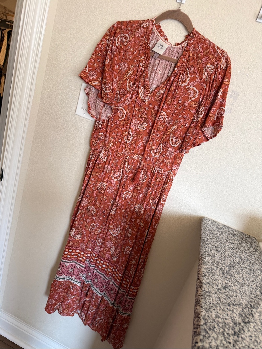 Knox Rose Rust Floral Maxi Dress